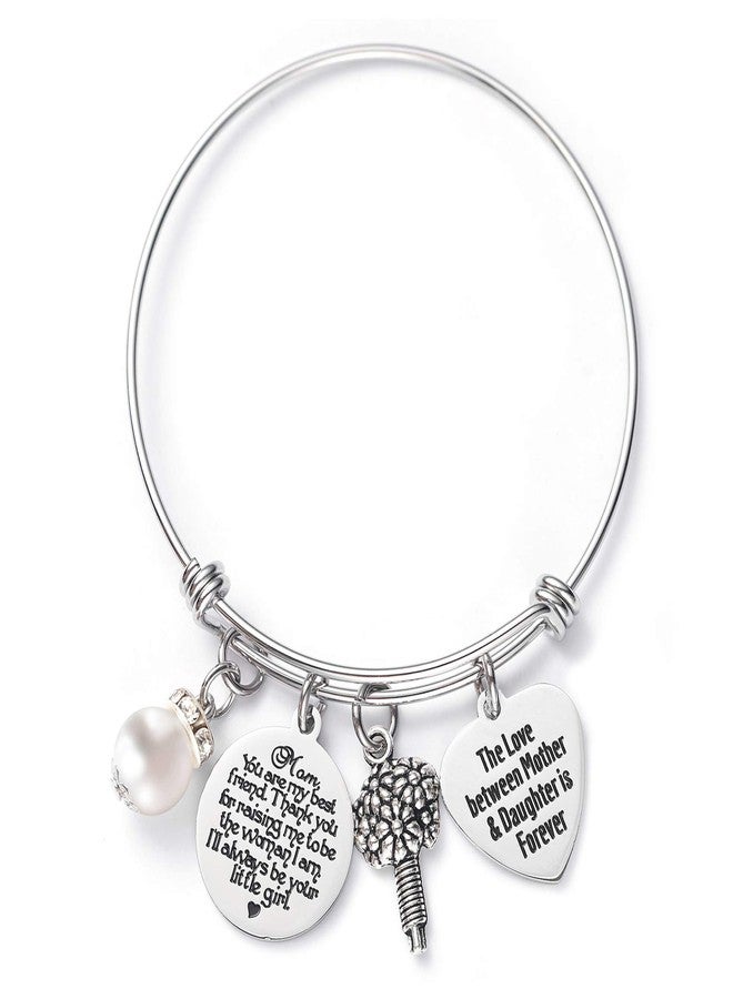 LParkin Mother of The Bride Gifts Bracelets Wedding Gift for Mom from Daughter Bracelet The Love Between Mother and Daughter is Forever Wedding Bangle - Image 1