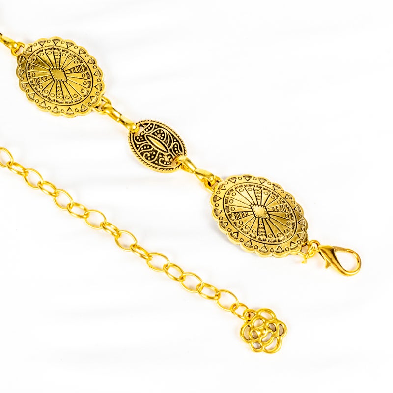 ذا بلاك بيرل اكسسوريز حزام معدن حريمي ذهبي - Image 2