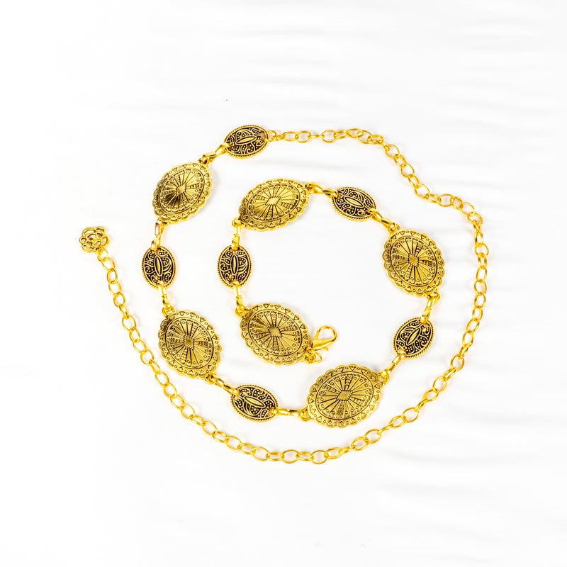 ذا بلاك بيرل اكسسوريز حزام معدن حريمي ذهبي - Image 1