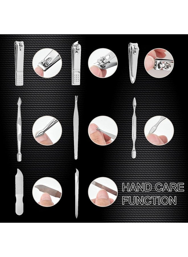 DOCOSS 19 In 1 Stainless Steel Manicure & Pedicure Kit For Men And Women Includes A Nail Cutter And Filer, Acne Needle, With Leather Case - Image 2