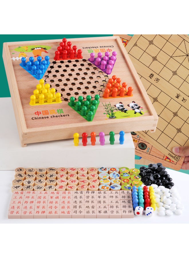 Multi-functional One-in-one Game Board Flight Chess Checkers Backgammon Fighting Beast Chess Class Encyclopedia Children's Educational Toys-Colour:Single-sided Thickened Flying Chess + Adventure Chess - Image 5