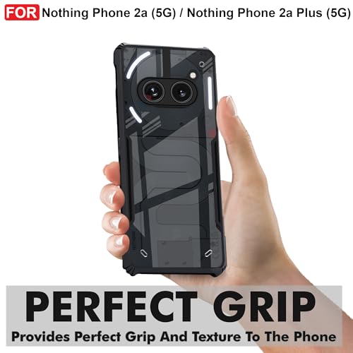 CEDO Backcover for Nothing Phone 2a / Phone 2a Plus (5G) | Camera Protection Shockproof Bumper-Edge | Acrylic Crystal Clear 360 Degree Protection TPU+PC | Transparent Eagle Back Case Cover (Black) - Image 2