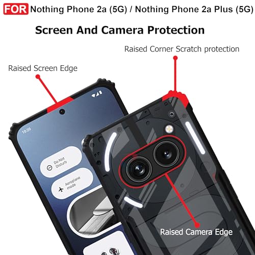 CEDO Backcover for Nothing Phone 2a / Phone 2a Plus (5G) | Camera Protection Shockproof Bumper-Edge | Acrylic Crystal Clear 360 Degree Protection TPU+PC | Transparent Eagle Back Case Cover (Black) - Image 4