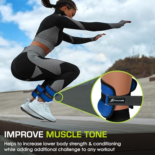 ProSourceFit مجموعة أوزان الكاحل / المعصم والذراع / الساق من بروسورس فيت، 2 قطعة، حزام قابل للتعديل 1 رطل-5 أرطال، وزن قابل للتعديل 15 رطل، 10 أرطال، 7 أرطال للرجال والنساء - Image 4