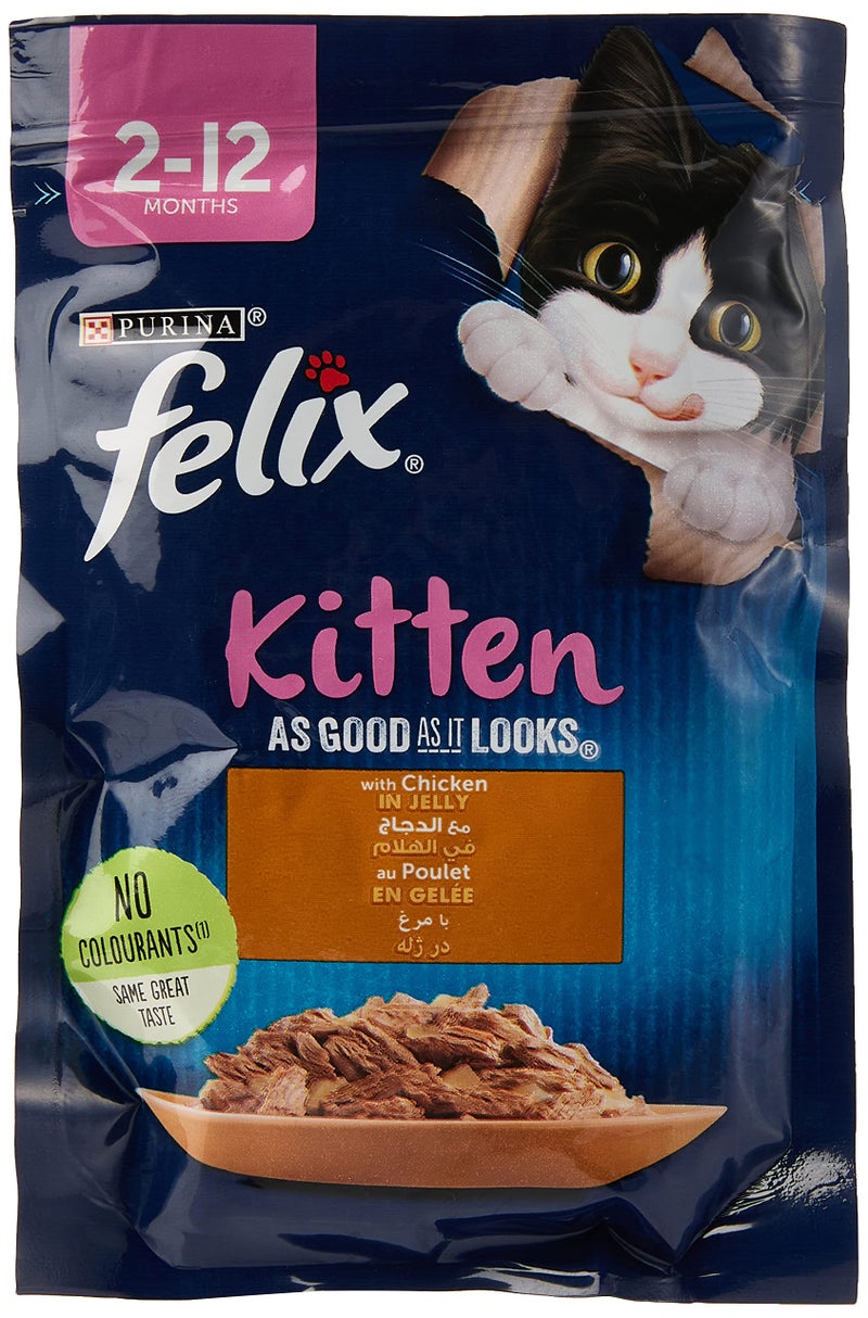 Nestle Nestlé Purina Felix cat Food Kitten With Chicken Pouch 85g Pack of 26 - Image 2