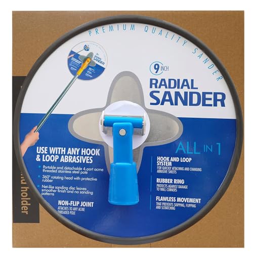 Tonmp 9 Inch Radial Hand Sander 9 Hook and loop Hand Drywall Sander for Wall Cleaning and Polishing - Image 1