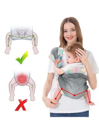 حمالة اطفال حديثي الولادة من الولادة قابلة للتعديل على كتف واحد، حامل اطفال عملي مريح محمول للاطفال من عمر 3 الى 36 شهر - view 4