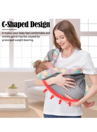 حمالة اطفال حديثي الولادة من الولادة قابلة للتعديل على كتف واحد، حامل اطفال عملي مريح محمول للاطفال من عمر 3 الى 36 شهر - view 5