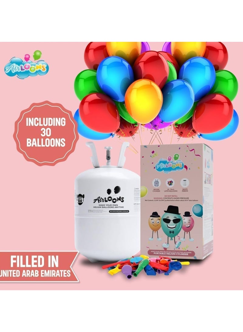 Airloons Airloons Portable Helium Balloon Kit Disposable Tank - Includes 4 Tanks, 120 Latex Balloons (9inch), Curling Ribbon Perfact For All Occasions- Birthday Party Celebrations, Events Decorations  - Image 4