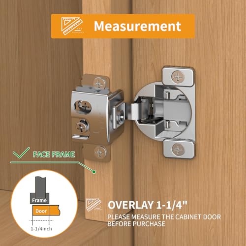 Chibery 10 Pack 114 Overlay 3D Soft Close Concealed Hinge Face Frame Door Small Angle Slow Close Self Closing Hidden Satin Nickel 105 Concealed Stainless Steel Hinges for Kitchen Cabinet Door - Image 3