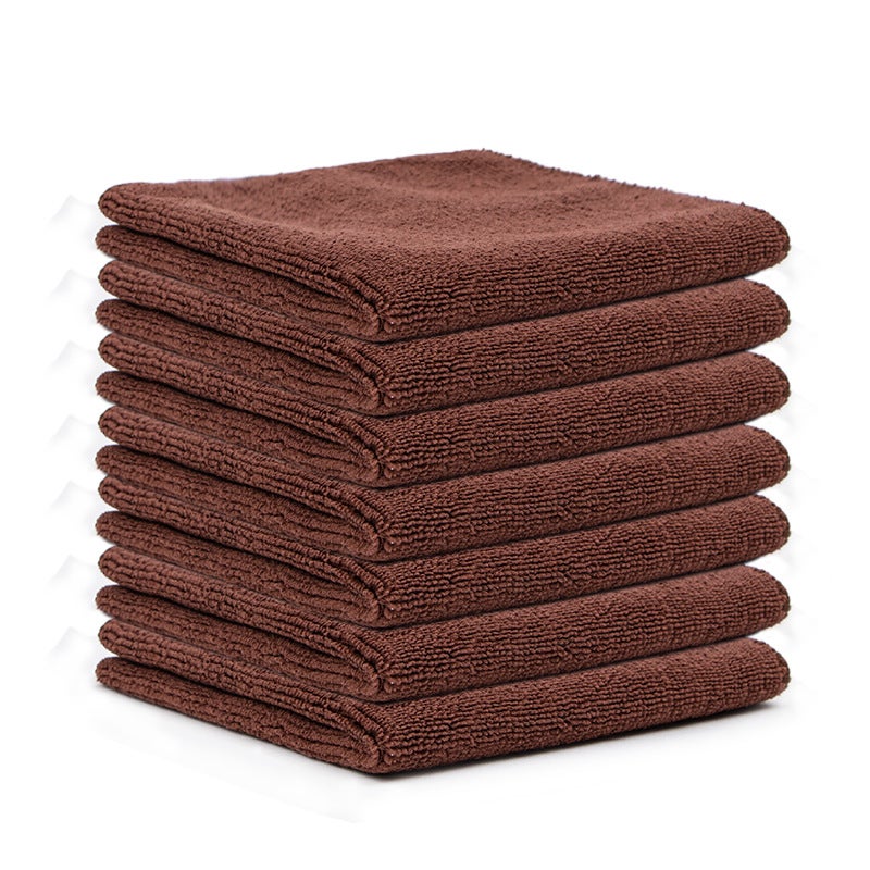 Generic Amazon Microfiber Household Cleaning Towel suit Kitchen Thickened Dish Cloth Household Cleaning Table Car Washing Dish Cloth Brown 
