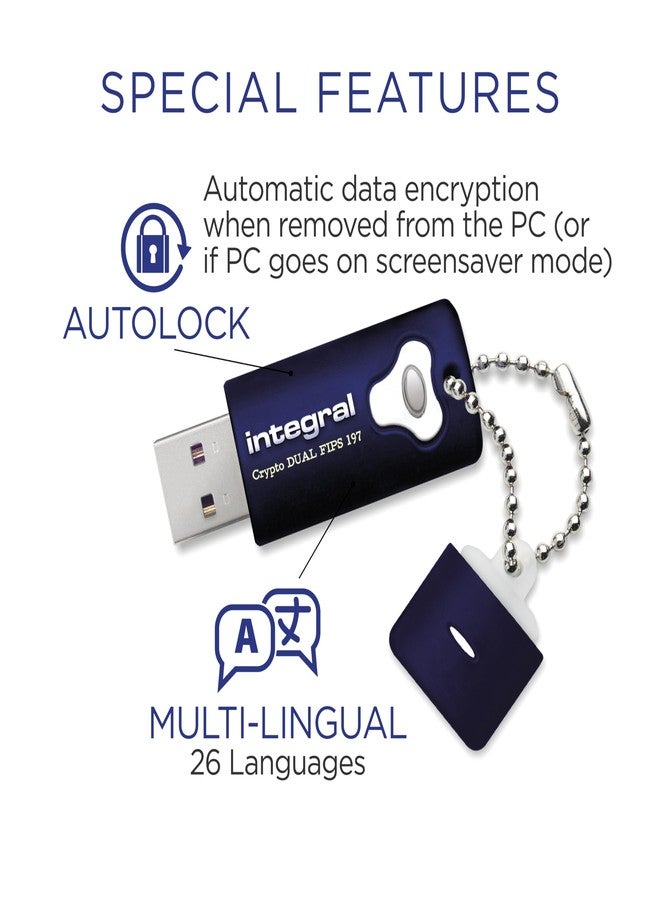 Integral Crypto Dual 8GB Encrypted USB Flash Memory, Keep Sensitive Data Safe with USB Drive Hardware Encryption, Ruggedised USB Flash Drive, FIPS 197 Security Standard to help with GDPR Compliance - Image 4