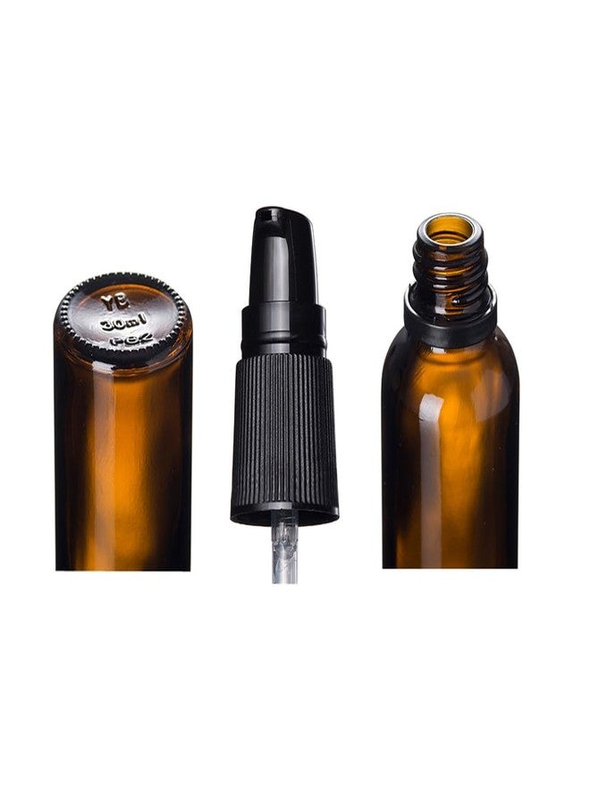 ASTRQLE 2 Pcs 100ml 3.4oz Amber Glass Lotion Bottles Pump Dispenser Travel Pump Bottles Cosmetic Cream Pump Bottle Soap Dispenser Cosmetic Container Bottle for Toiletries Makeup Liquid Essential Oil - Image 2