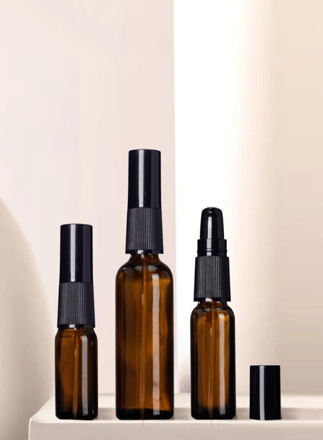 ASTRQLE 2 Pcs 100ml 3.4oz Amber Glass Lotion Bottles Pump Dispenser Travel Pump Bottles Cosmetic Cream Pump Bottle Soap Dispenser Cosmetic Container Bottle for Toiletries Makeup Liquid Essential Oil - Image 5