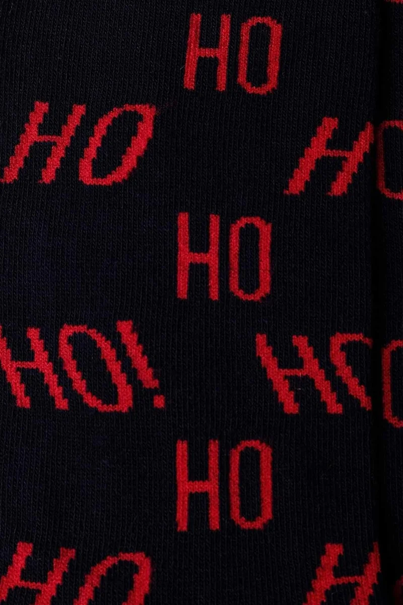 Aytuğ Men's Cotton Single Navy Blue New Year Themed Socks - A-49008-L