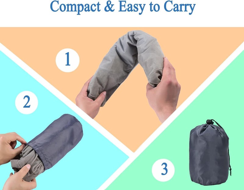 Onprix Inflatable 3 Layers Travel Pillow for Foot Rest and Children Sleeping on Airplanes GreyDouble ValueCars Office Napping Airplane Bed for Kids Toddlers to Lay Down Storage BagMulti - Image 5