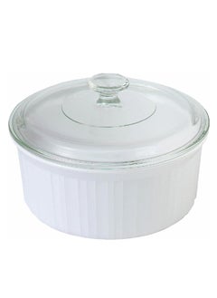 Corningware CorningWare French White 1-1/2-Quart Covered Round Dish with Glass Lid 