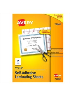 AVERY Avery Clear Laminating Sheets, 9" x 12", Permanent Self-Adhesive, 2 Sheets (73602)  - Image 1