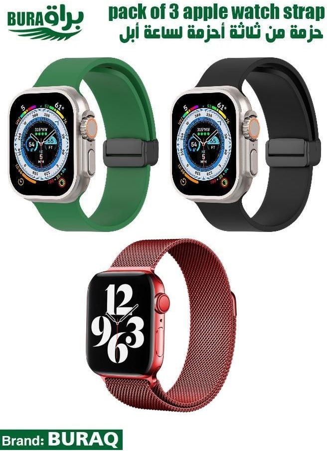 BURAQ - Apple Watch Band Strap For Apple Watch Ultra 2/Ultra 49mm, Series 10 46mm, 9/8/7 45mm, SE2/SE/6/5/4 44mm, 3/2/1 42mm - Image 1