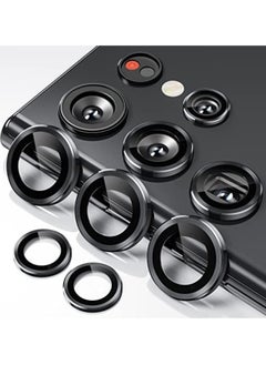 [5 in 1] Camera Lens Protector for Samsung S23 Ultra, Scratch-Resistant Ultra-Thin Tempered Glass with Aluminum Edge, Drop-Proof Alloy Camera Screen Protector for S23 Ultra (S23 Ultra, Black)
