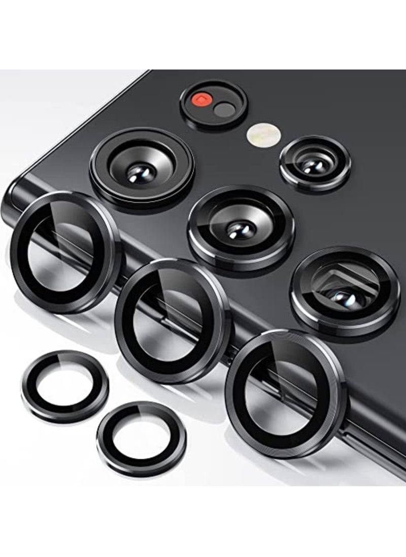 ELTRAZONE - [5 in 1] Camera Lens Protector for Samsung S23 Ultra, Scratch-Resistant Ultra-Thin Tempered Glass with Aluminum Edge, Drop-Proof Alloy Camera Screen Protector for S23 Ultra (S23 Ultra, Black) - Image 1