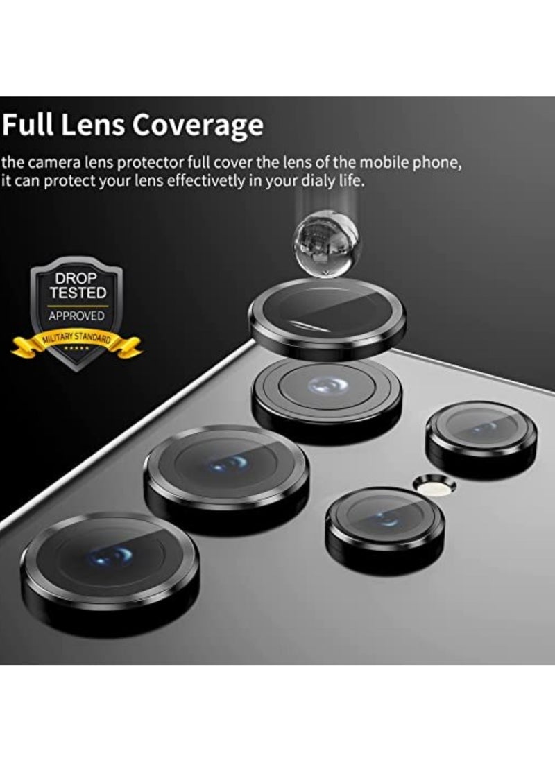 ELTRAZONE - [5 in 1] Camera Lens Protector for Samsung S23 Ultra, Scratch-Resistant Ultra-Thin Tempered Glass with Aluminum Edge, Drop-Proof Alloy Camera Screen Protector for S23 Ultra (S23 Ultra, Black) - Image 1