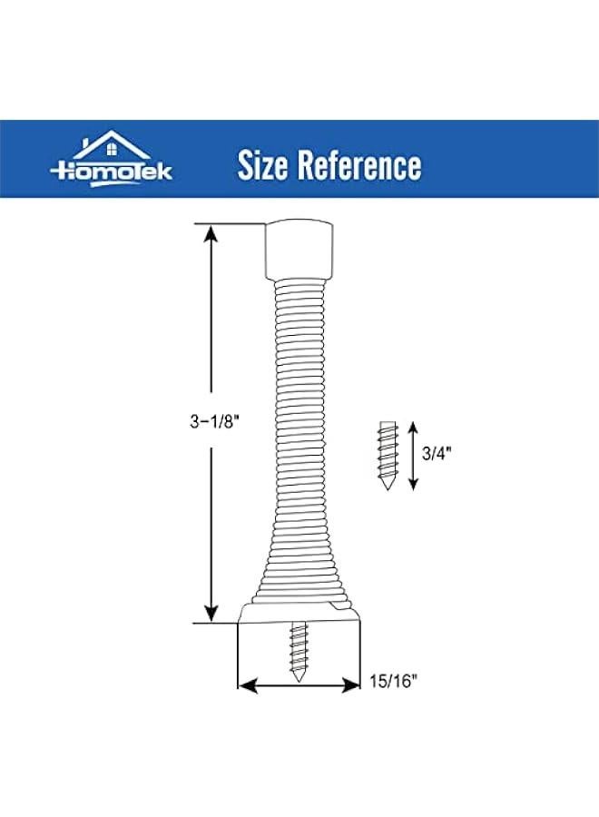 HOMOTEK 12 Pack Black Spring Door Stops,3-1/8 Heavy Duty - Flexible Door Stopper with Low Mounted Black Rubber Bumper Tips - Image 5