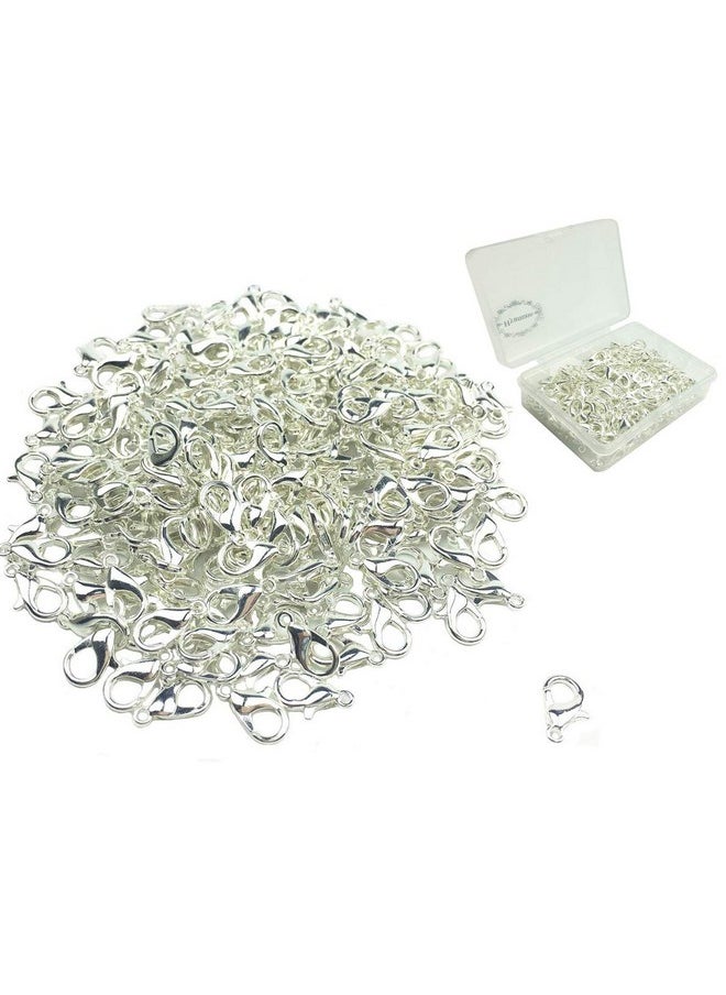 Hyamass - 200Pcs Curved Lobster Clasps 7X12Mm Silver Plated Lobster Claw Clasps Diy Jewelry Fastener Hook Necklace Diy Fasteners (Silver) - Image 1