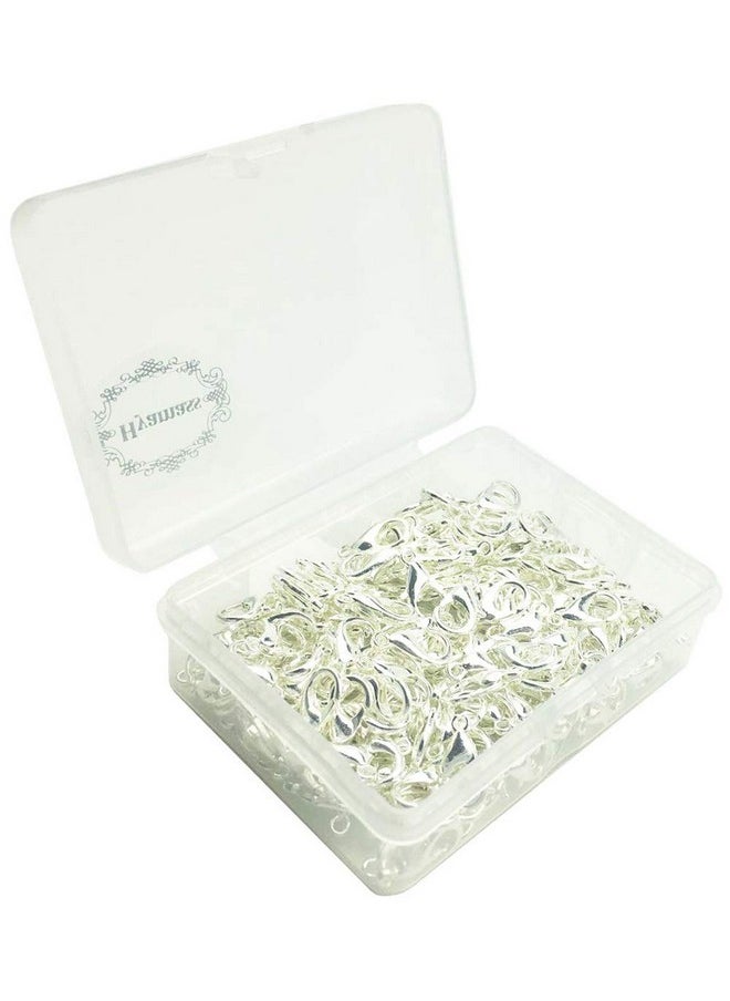 Hyamass - 200Pcs Curved Lobster Clasps 7X12Mm Silver Plated Lobster Claw Clasps Diy Jewelry Fastener Hook Necklace Diy Fasteners (Silver) - Image 1