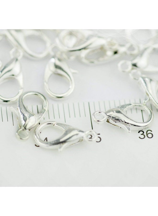 Hyamass - 200Pcs Curved Lobster Clasps 7X12Mm Silver Plated Lobster Claw Clasps Diy Jewelry Fastener Hook Necklace Diy Fasteners (Silver) - Image 1