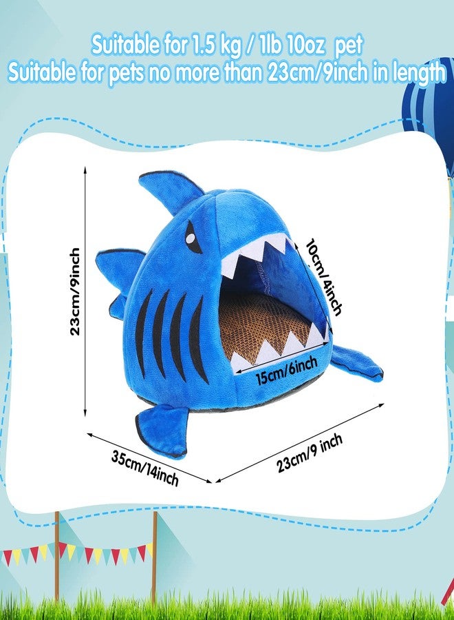 Jetec Shark Guinea Pig Bed Hideout Guinea Pig Animals Bed House Warm Small Hamster Nest Sleeping Mat Cushions Dutch Hamster Hedgehog Rat Chinchilla(Navy Blue) - Image 3