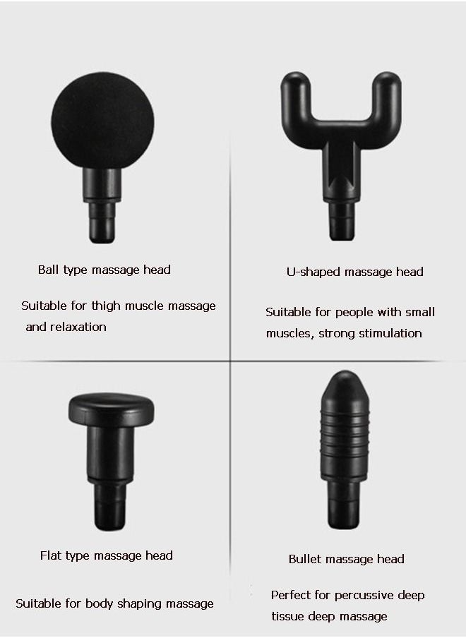 Arabest Mini Massage Gun, Portable 6 Speeds Muscle Massager Deep Tissue with 4 Massage Heads, Super Quiet Type-C Charging Percussion Massage Gun for Muscle Pain Stiffness Relief  - Image 4