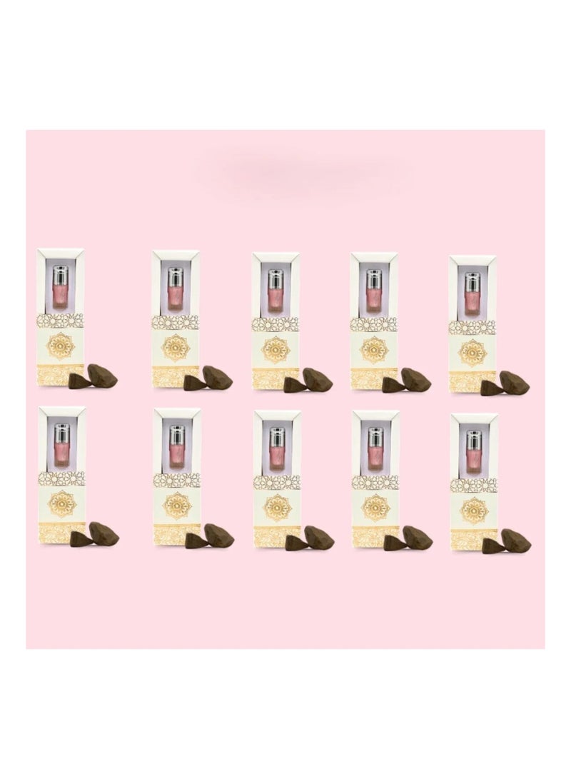 Luxury gift favors containing powdered musk and natural enhanced oud chips.