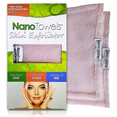 Life Miracle Nano Towels Skin Exfoliating Cleanser | Personal Microdermabrasion Face Wash, Pore Toner & Body Scrub Cloth | Chemical Free Dead Skin and Blackhead Remover. Korean Skin Care Secret | 2 Exfoliators - Image 1