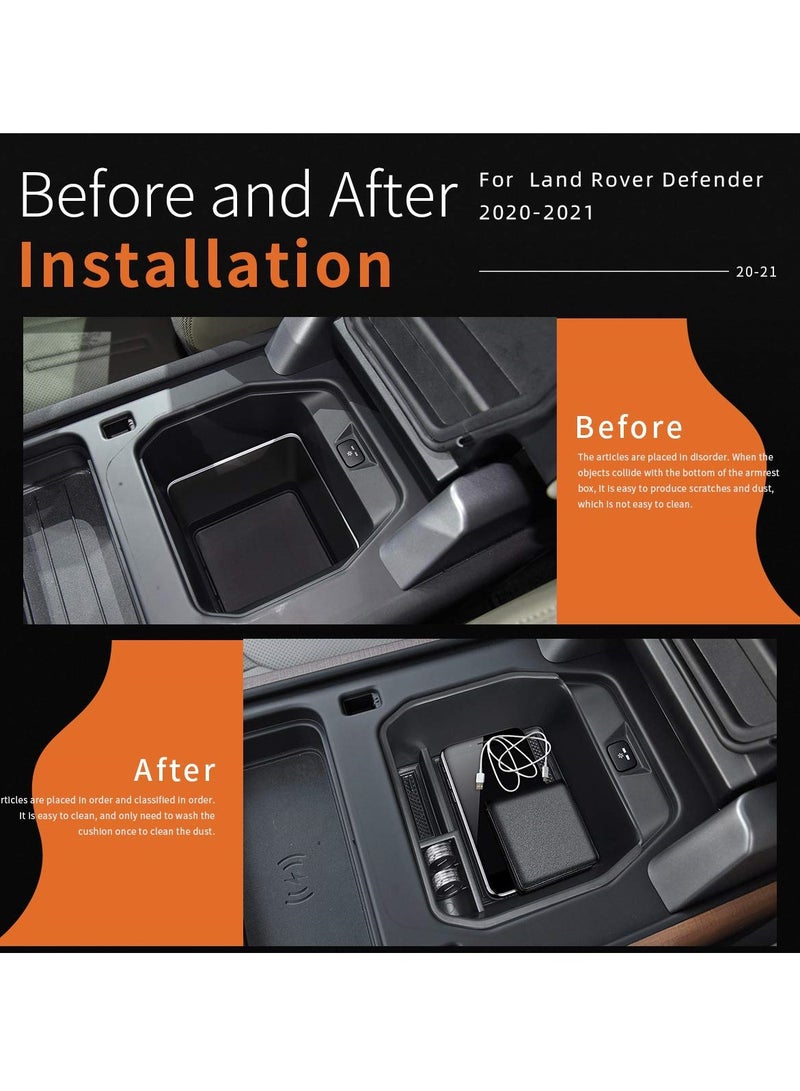 SYOSI Center Console Organizer Tray for Land Rover Defender 90 and 110, 2020-2023, ABS Plastic Secondary Armrest Storage Box, Land Rover Defender Accessories - Image 2