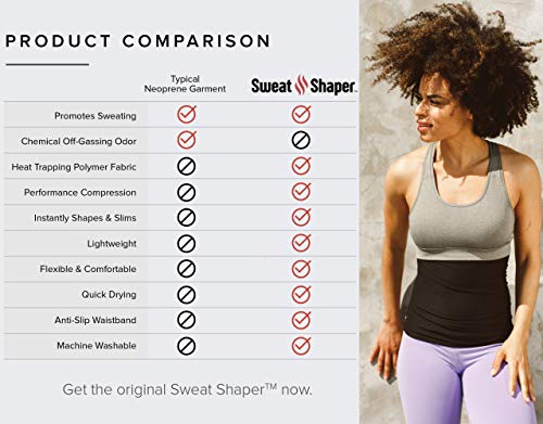Sweat Shaper Waist Trimmer for Women, Waist Trainer Sauna Belt, Neoprene-Free Waist Cincher, Sauna Slimming Belt (Black, Medium) - Image 5