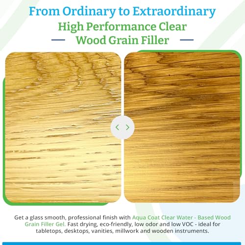 AquaCoat Aqua Coat New and Improved High Performance Eco-Friendly Water-Based Clear Wood Grain Filler Gel, Easily Sandable, Stainable, Paintable, Water Cleanup, Low Odor, Low VOC, Fast Drying, 32 oz - Image 3