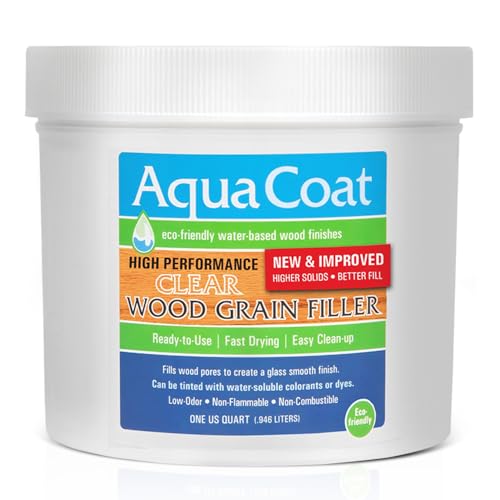 AquaCoat Aqua Coat New and Improved High Performance Eco-Friendly Water-Based Clear Wood Grain Filler Gel, Easily Sandable, Stainable, Paintable, Water Cleanup, Low Odor, Low VOC, Fast Drying, 32 oz - Image 1