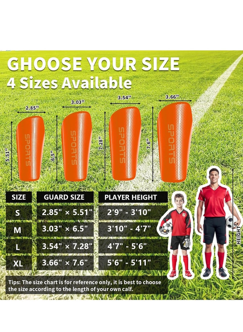 RATSAW Soccer Shin Guards for Kids Youth Adults Protective Soccer Equipment Orange - Image 3