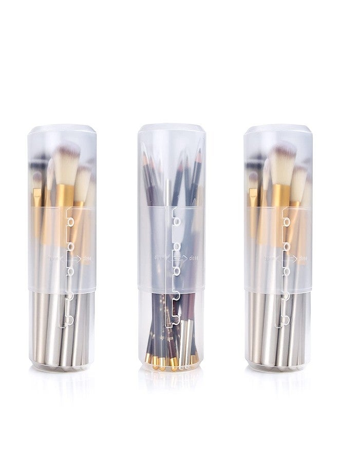 OCHEAL Makeup Brush Holders, 3 Pack of Makeup Brush Organizer Travel Case Retractable Plastic Travel Makeup Brush Holder For Vanity Makeup Artist Brushes Storage Cup - Image 1