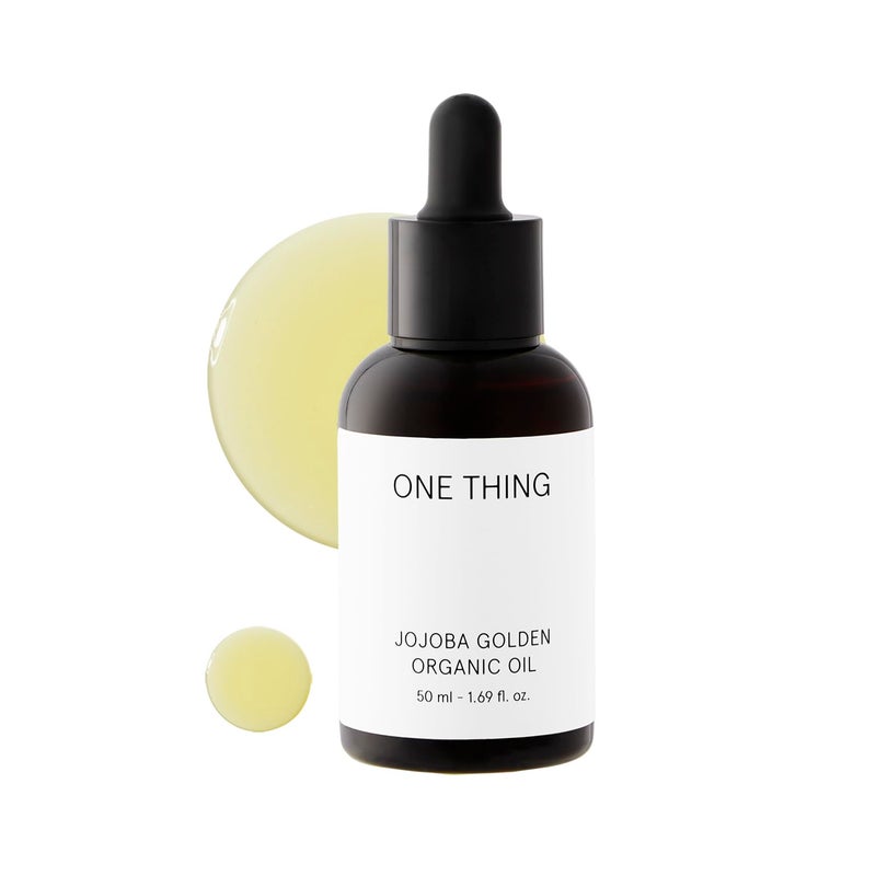 ONE THING Jojoba Golden Organic Oil 169 Fl Oz  Moisturizing Natural Oil for Face Body Hair Nails Dry Rough Skin  Cold Pressed Unrefined  Refine Pores Barrier Repair Exfoliate  Korean Skincare