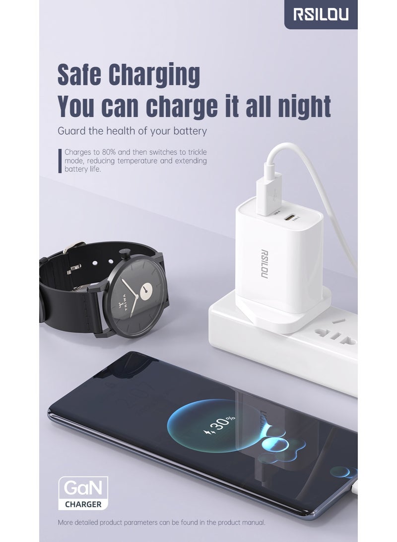 rsilou RSILOU - 20W Dual-Port (USB-A and TYPE-C) fast charging mobile wall charger (Cable not included) - Image 2
