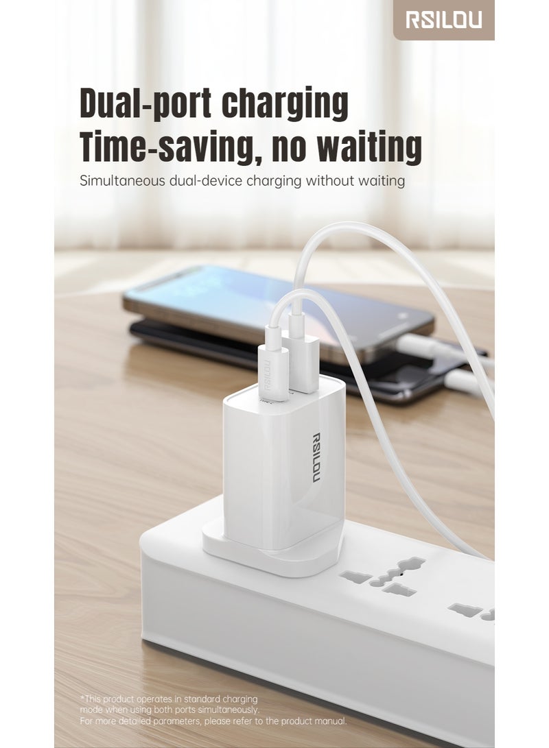 rsilou RSILOU - 20W Dual-Port (USB-A and TYPE-C) fast charging mobile wall charger (Cable not included) - Image 4