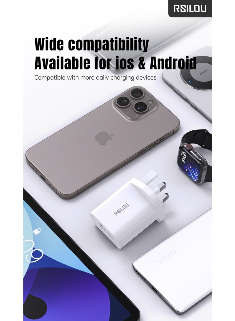 rsilou RSILOU - 20W Dual-Port (USB-A and TYPE-C) fast charging mobile wall charger (Cable not included) - Image 1
