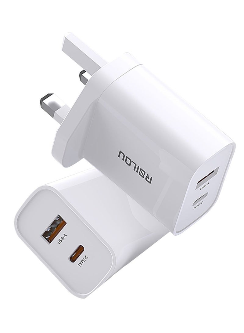 RSILOU-R4241 20W Dual-Port Fast Charging Wall Charger – USB-A & Type-C, Smart Trickle Charge, Compatible with All Mobile Phones - Image 2