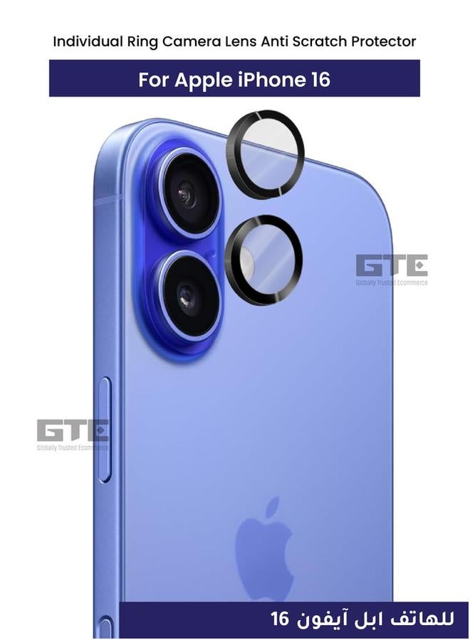 بروماس واقي عدسات الكاميرا الدائرية الفردية المضاد للخدش لهاتف iPhone 16 - شفاف