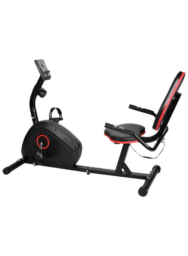 دراجة التمارين المغناطيسية المنبسطة أكتيف برو – تصميم مريح، دولاب 2.5 كجم، شاشة LCD، تحمل حتى 110 كجم