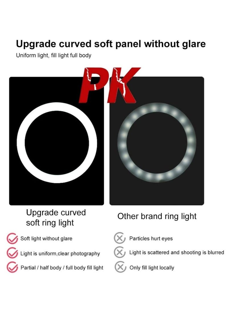 LEDIN 14" Selfie Ring Light with Tripod Stand & Phone Holder Dimmable LED Beauty Ringlight for Live Stream Photography Makeup YouTube Video TIK Tok Compatible with iPhone & Android - Image 3