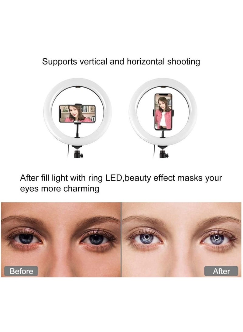 LEDIN 14" Selfie Ring Light with Tripod Stand & Phone Holder Dimmable LED Beauty Ringlight for Live Stream Photography Makeup YouTube Video TIK Tok Compatible with iPhone & Android - Image 5