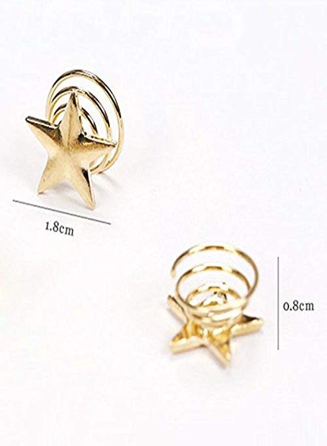 Beetoo 12 Pack Spiral Star Hair Clips Vingate Star Hair Pins, Bridal Twist Hairpin Headpieces for Women Wedding Party (Gold) - Image 3
